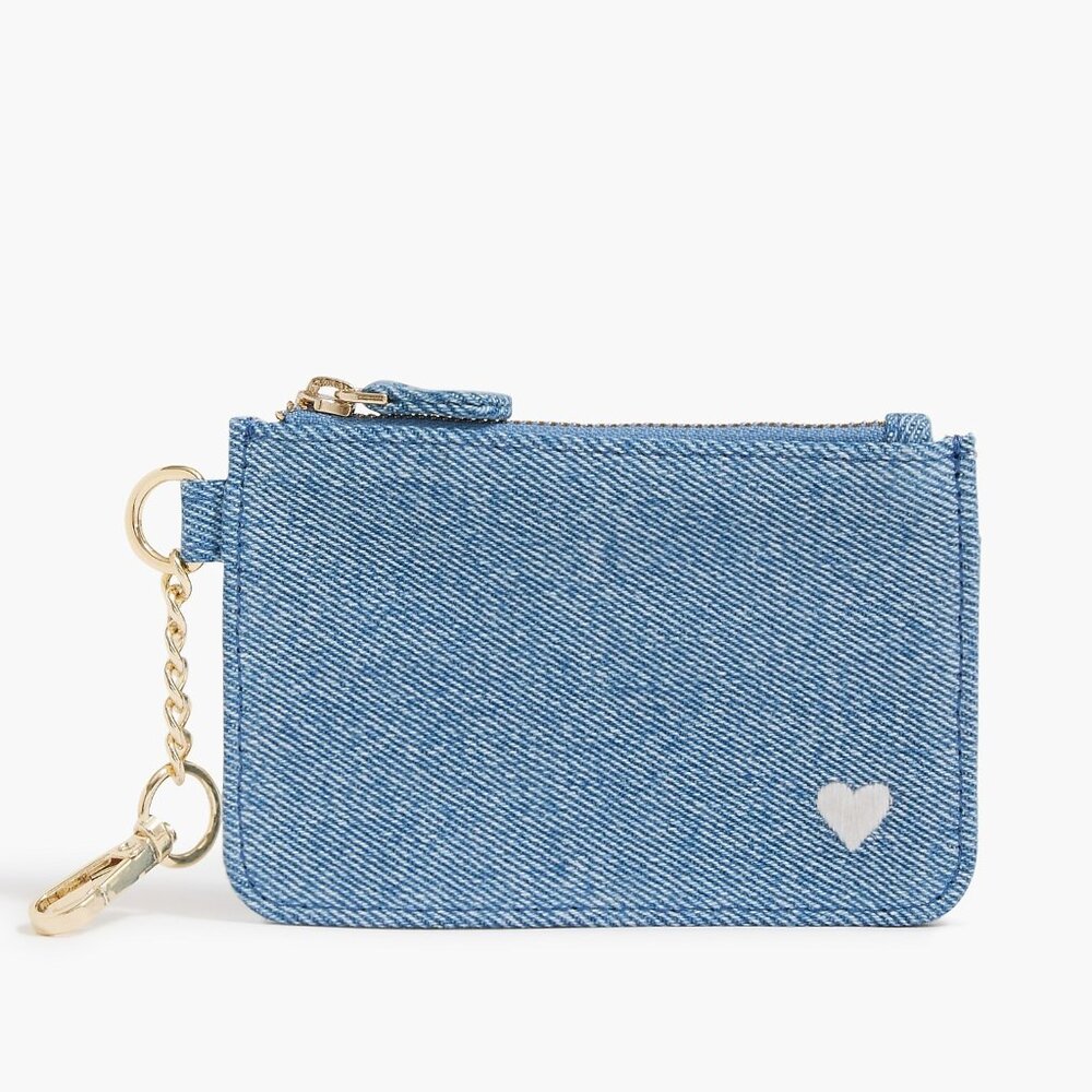 J. Crew Chambray Heart Card Wallet/NWT